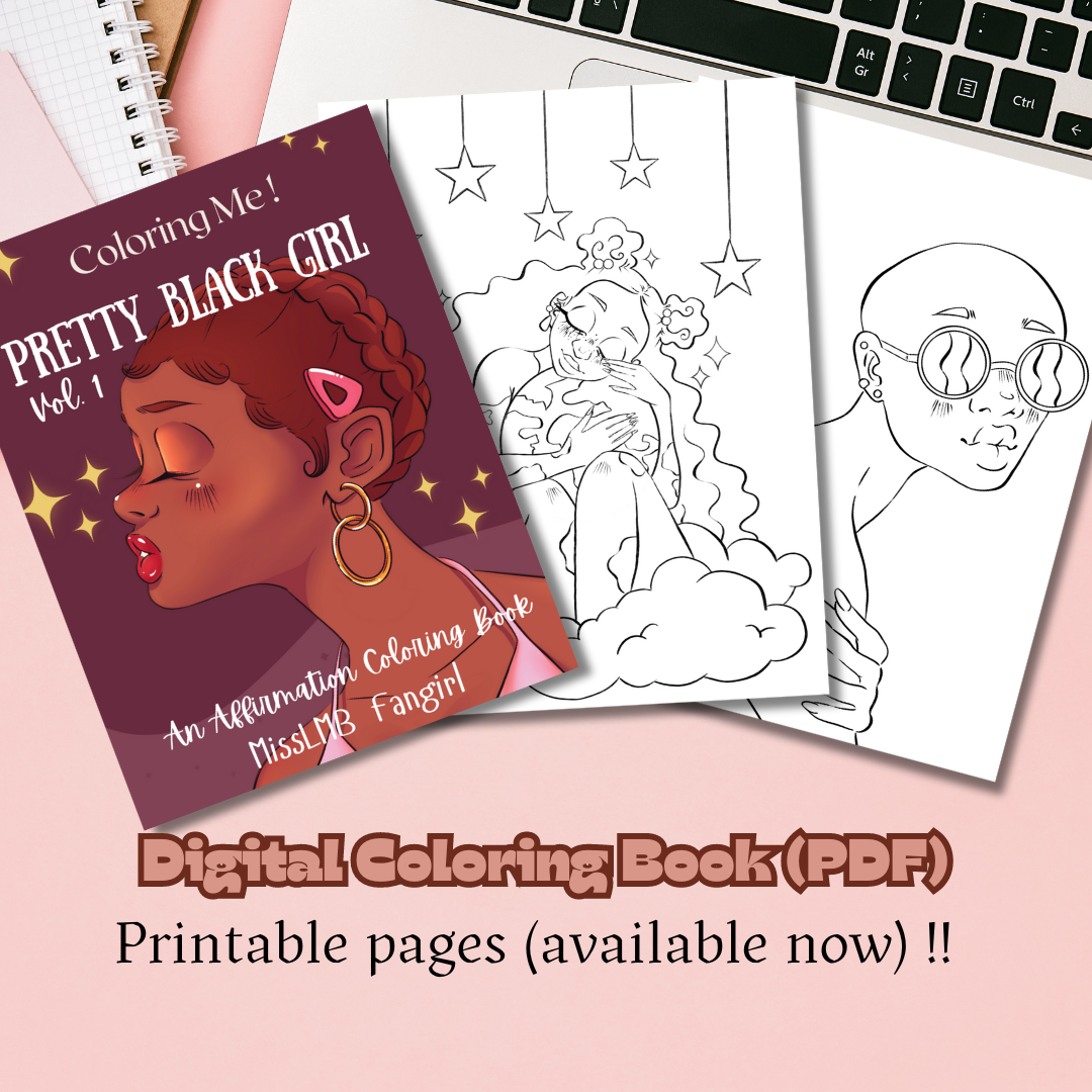 Pretty Black Girl: Activity & Coloring Book (Digital PDF)