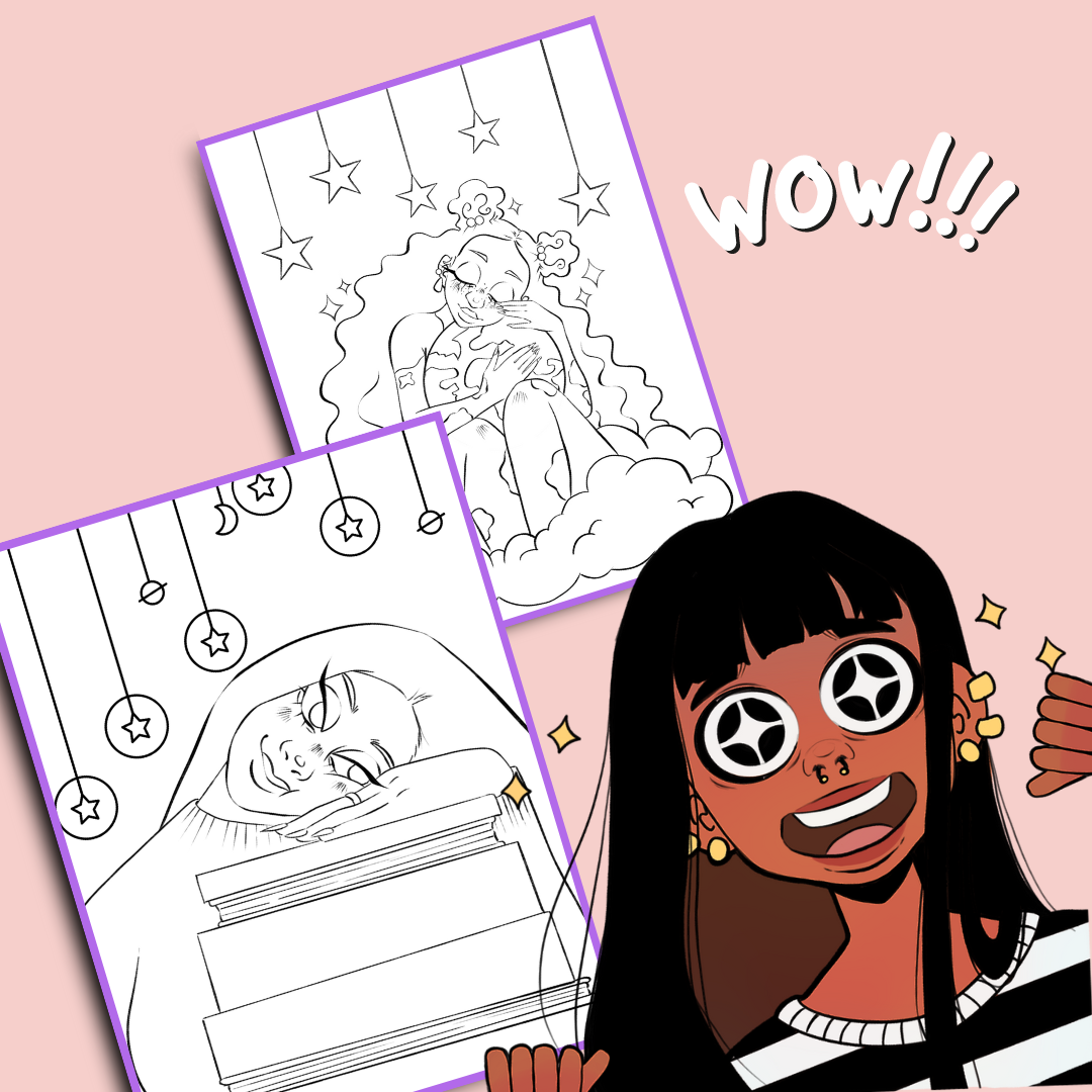 5 Printable Digital Coloring Pages: Black Girl Magic Collection