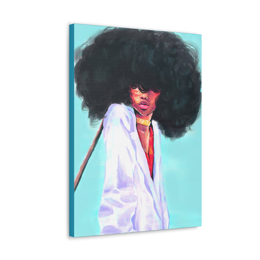 Cute Afro Black Girl Painting